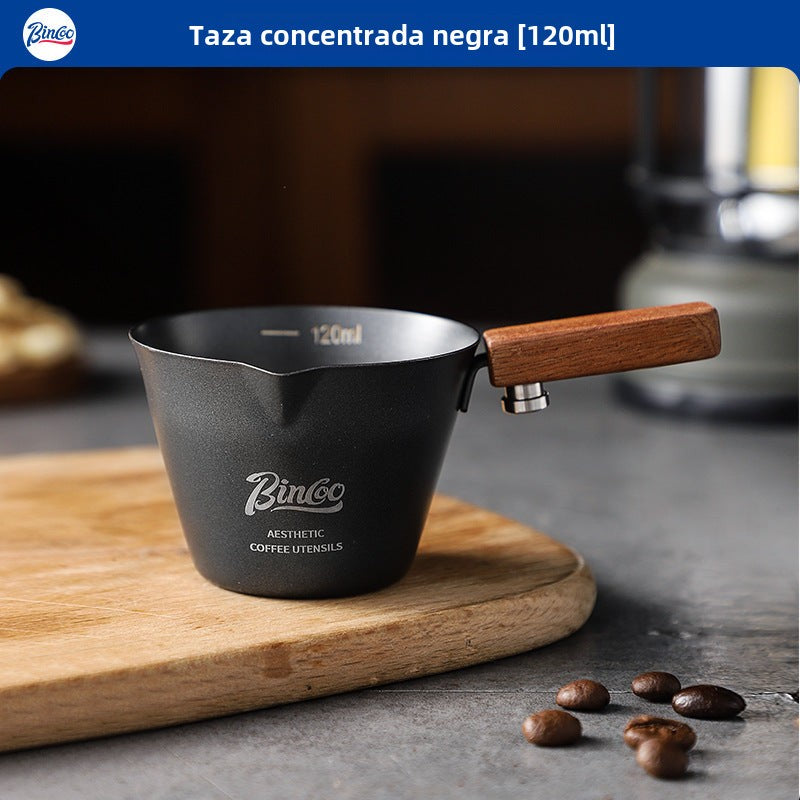 Taza de extracción de café Bincoo: taza de acero inoxidable de 100ml para espresso y leche
