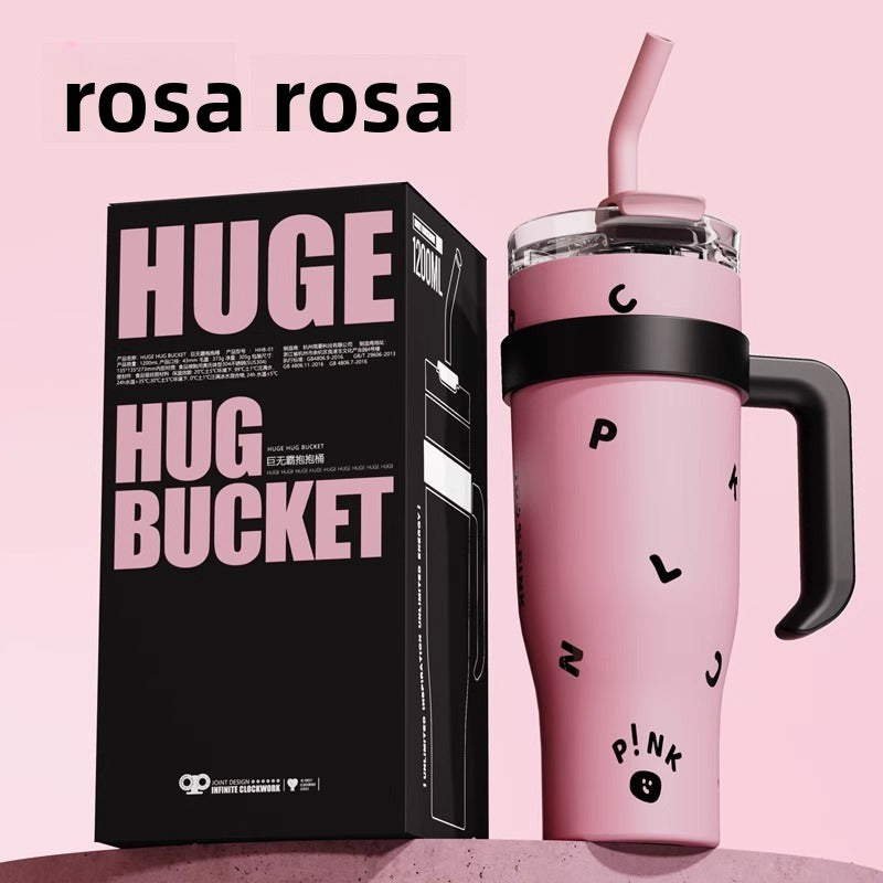 Vaso Térmico de Gran Capacidad con Popote y Boquilla para Bebidas Calientes o Frías