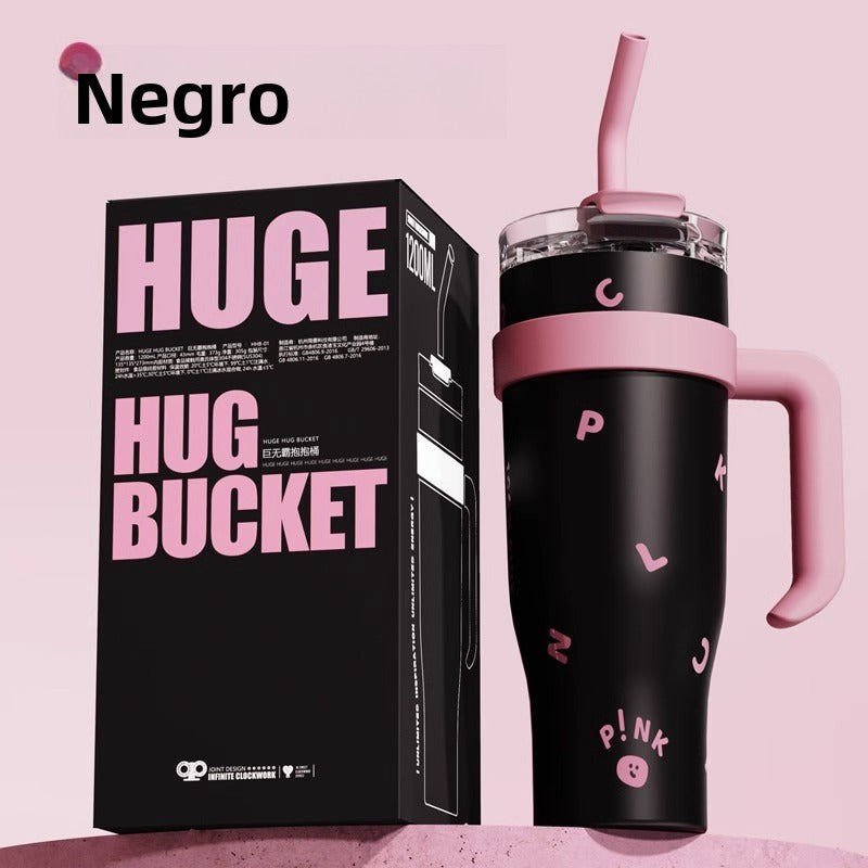 Vaso Térmico de Gran Capacidad con Popote y Boquilla para Bebidas Calientes o Frías