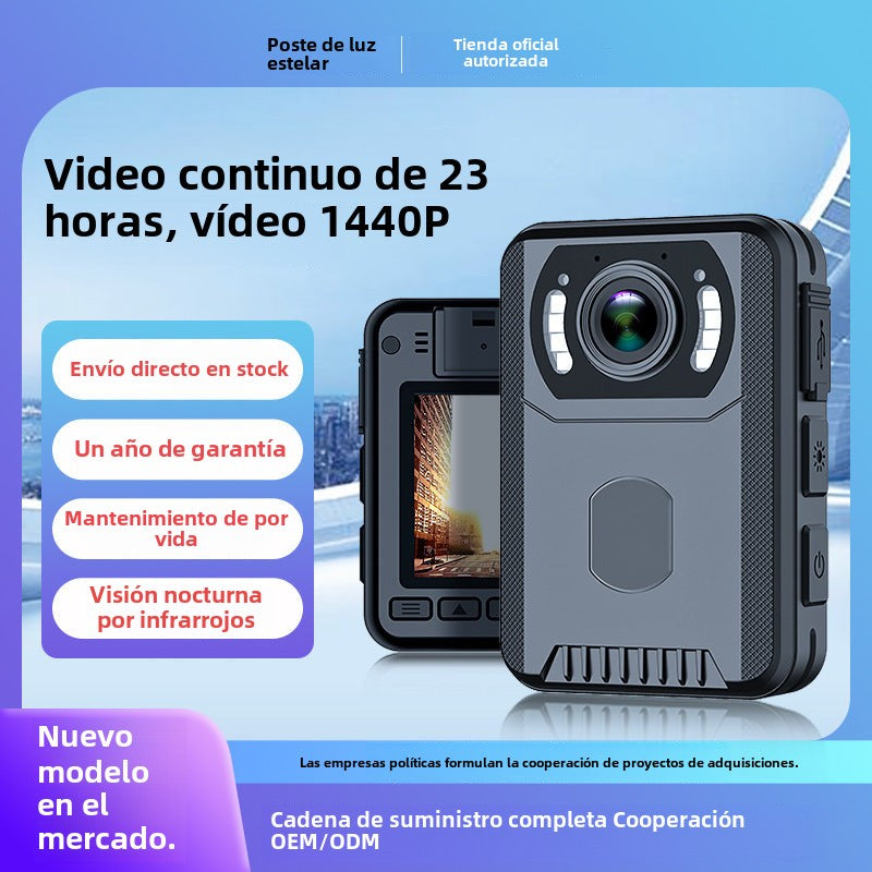 Cámara de Grabación Portátil para Ejecución de Ley: Grabación de Audio y Video HD, Visión Nocturna Infrarroja, Conectividad 4G