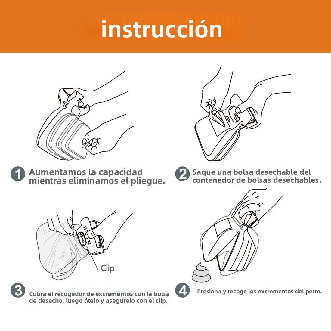 Recogedor de Heces Portátil para Mascotas | Plegable con Bolsa de Basura