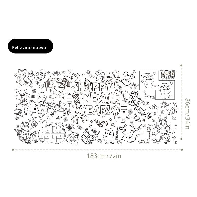 Papel Adhesivo Infantil para Colorear y Pintar – Murales Decorativos en Varios Diseños