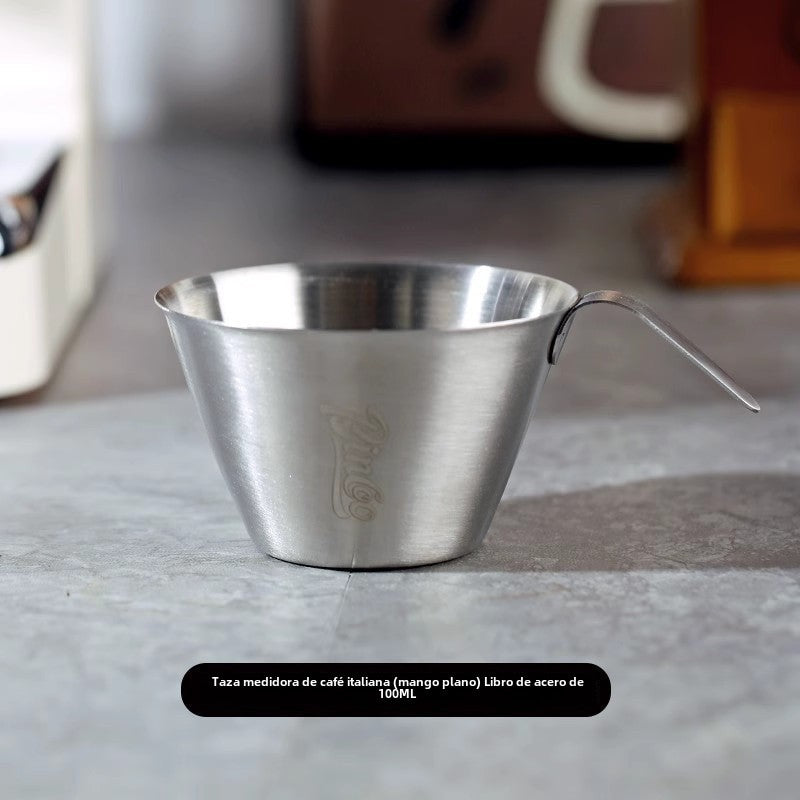 Taza de extracción de café Bincoo: taza de acero inoxidable de 100ml para espresso y leche