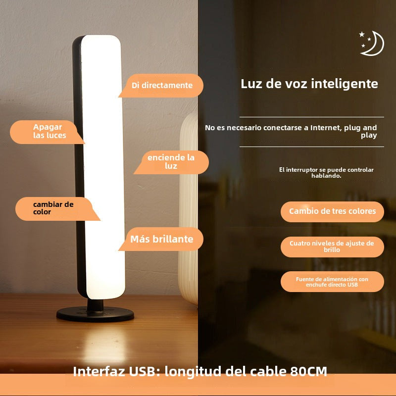 Luz de Noche Inteligente: Control de Voz, Ideal para Dormitorios y Lectura