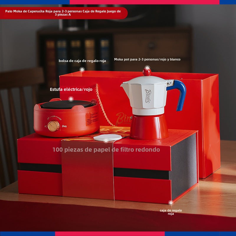 Juego de Regalo Bincoo: Set de Cafetera Espresso de Alta Calidad con Diseño Elegante y Festivo