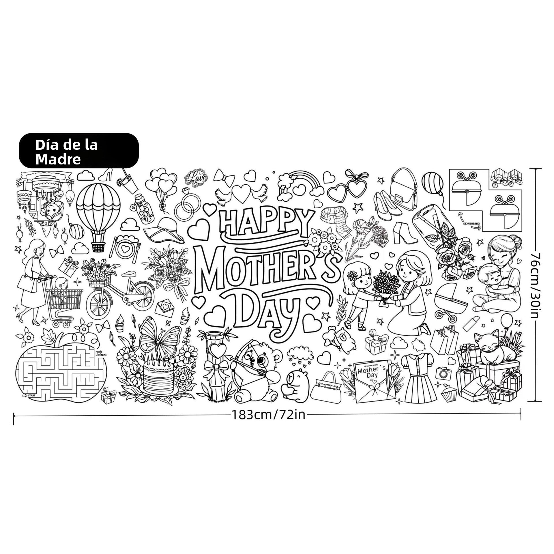 Papel Adhesivo Infantil para Colorear y Pintar – Murales Decorativos en Varios Diseños