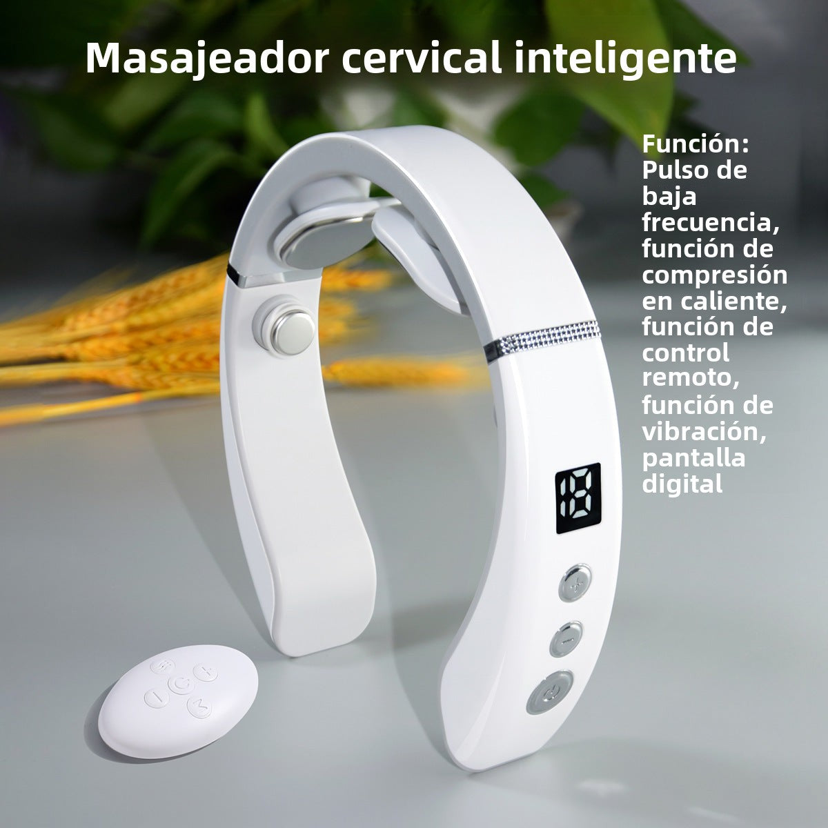 Masajeador de Cuello Portátil con Calor – Dispositivo Cervical Recargable para Aliviar Tensión y Dolor