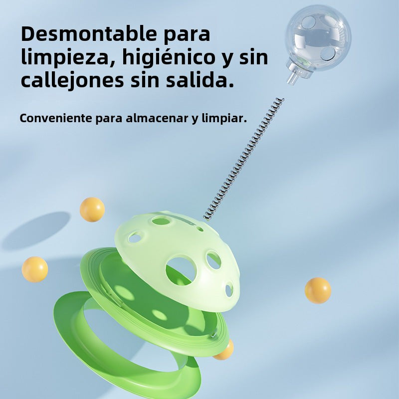 Nuevo Juguete para Gatos: Bola de Comida con Resortes y Plato de Juego Interactivo