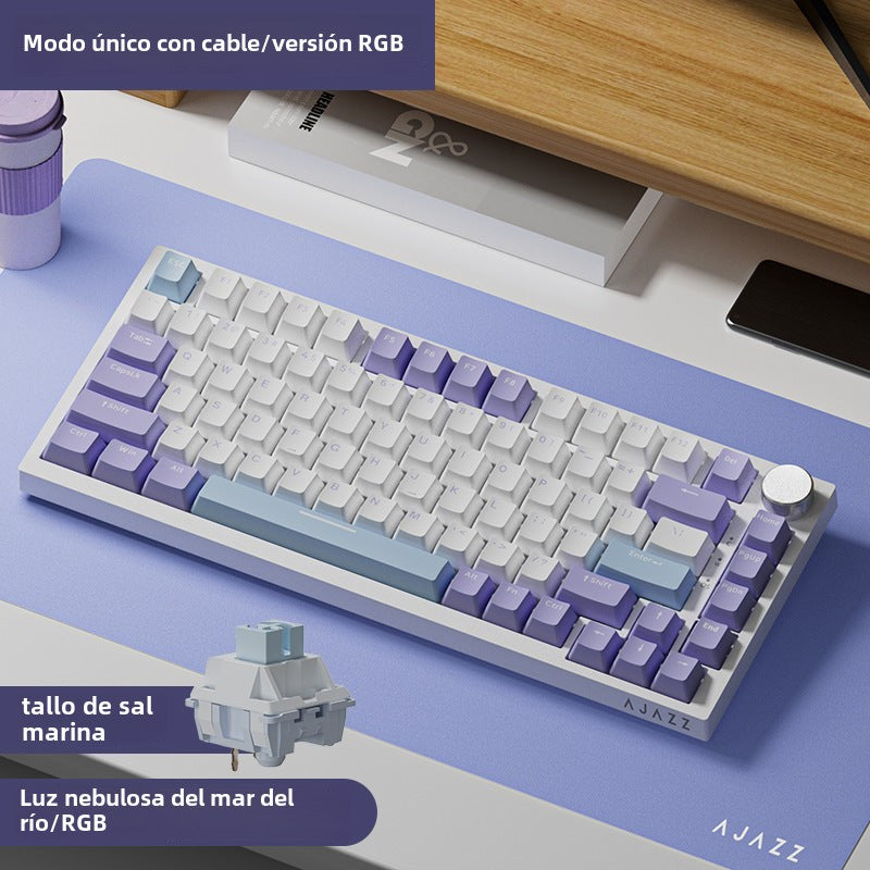 Teclado mecánico inalámbrico AK820pro: Bluetooth, tres modos, personalizable, 75% de tamaño, hot-swappable, diseño gasket, retroiluminado para juegos