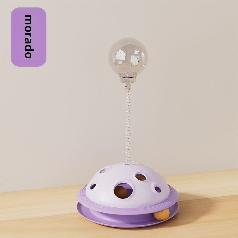 Nuevo Juguete para Gatos: Bola de Comida con Resortes y Plato de Juego Interactivo