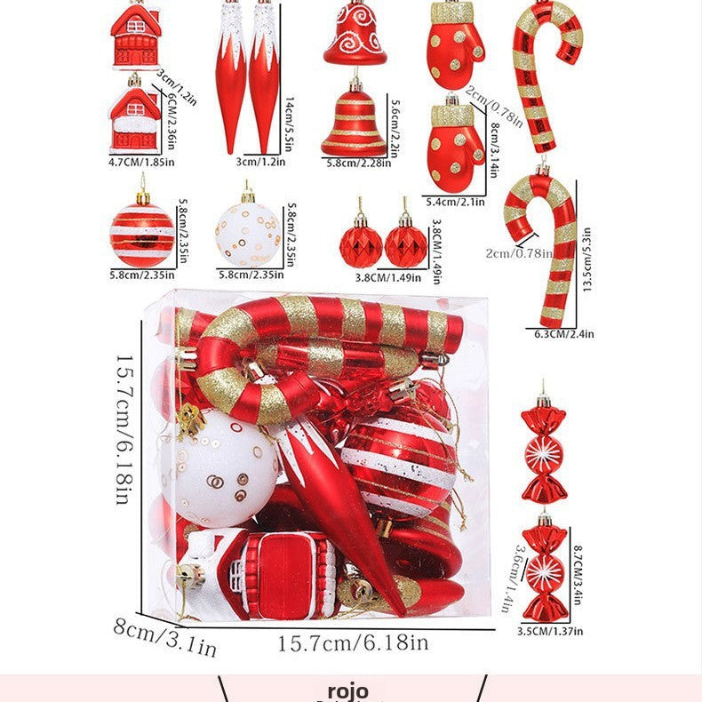Bolas Navideñas de Plástico : Set de 16 Piezas Decorativas para Árbol de Navidad en Varios Diseños