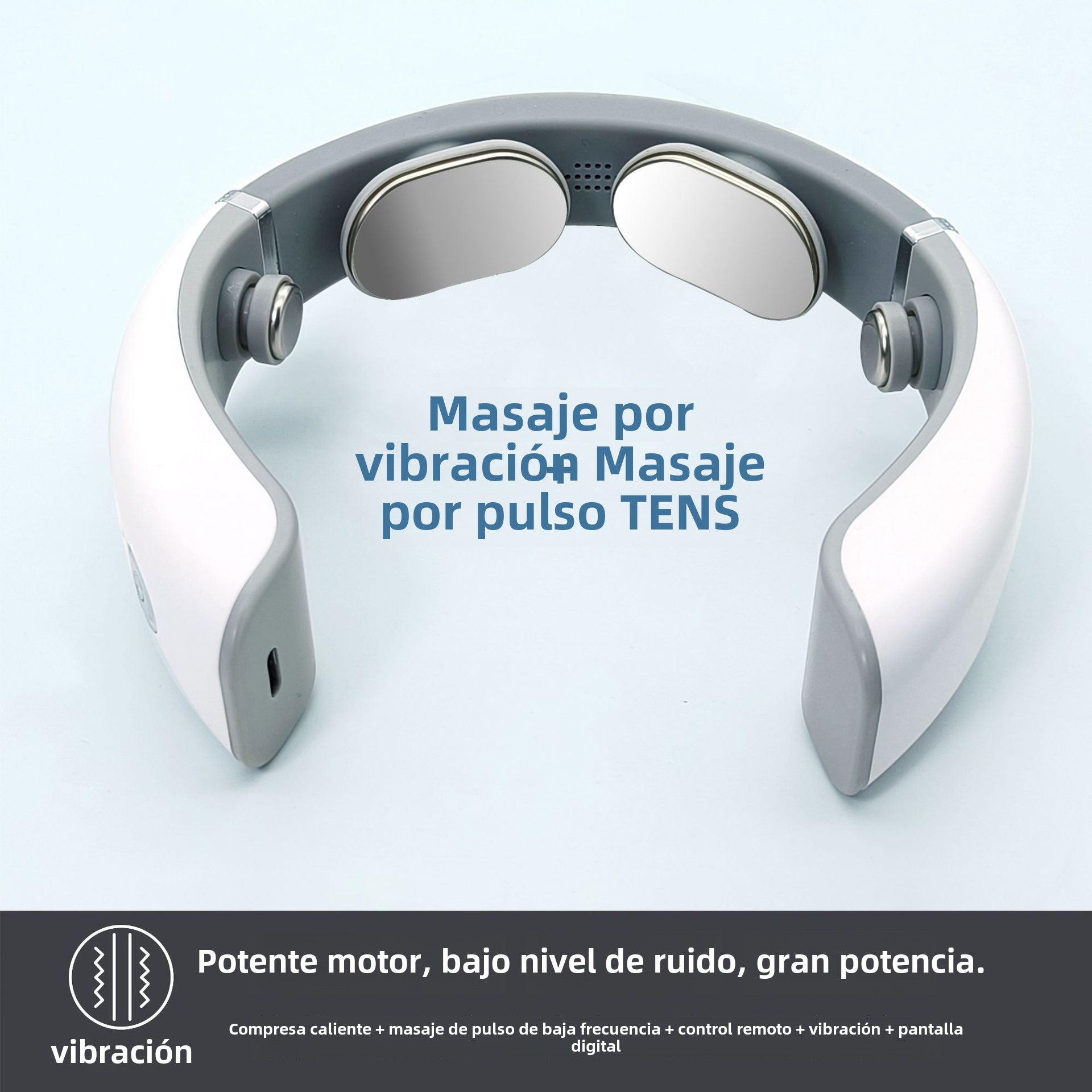 Masajeador de Cuello Portátil con Calor – Dispositivo Cervical Recargable para Aliviar Tensión y Dolor