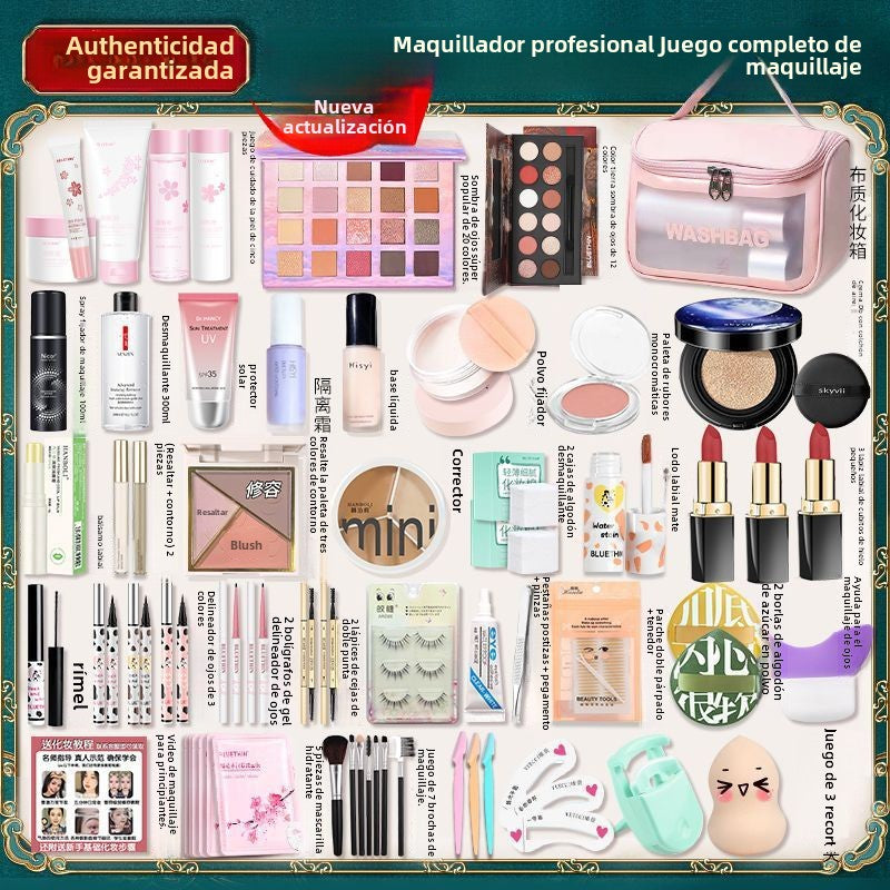 Kit de Maquillaje para Estudiantes: Set Completo de Maquillaje, Resistente al Agua y al Sudor, Ideal para Principiantes