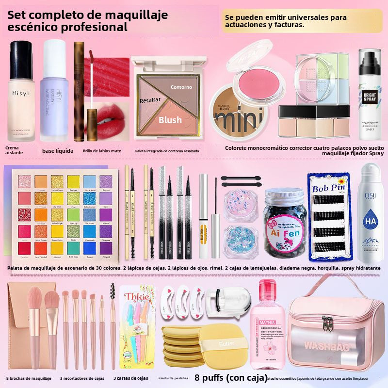 Kit de Maquillaje para Estudiantes: Set Completo de Maquillaje, Resistente al Agua y al Sudor, Ideal para Principiantes