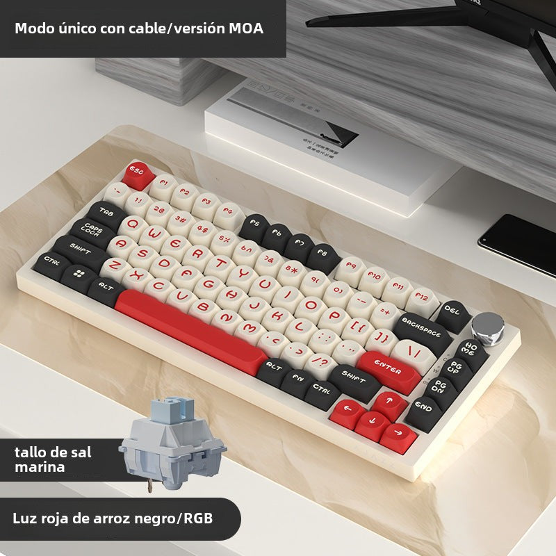 Teclado mecánico inalámbrico AK820pro: Bluetooth, tres modos, personalizable, 75% de tamaño, hot-swappable, diseño gasket, retroiluminado para juegos