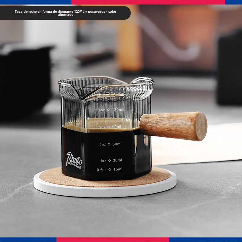 Taza de Medición Bincoo: Jarra de Café de Borosilicato con Escalas para Espresso y Onzas