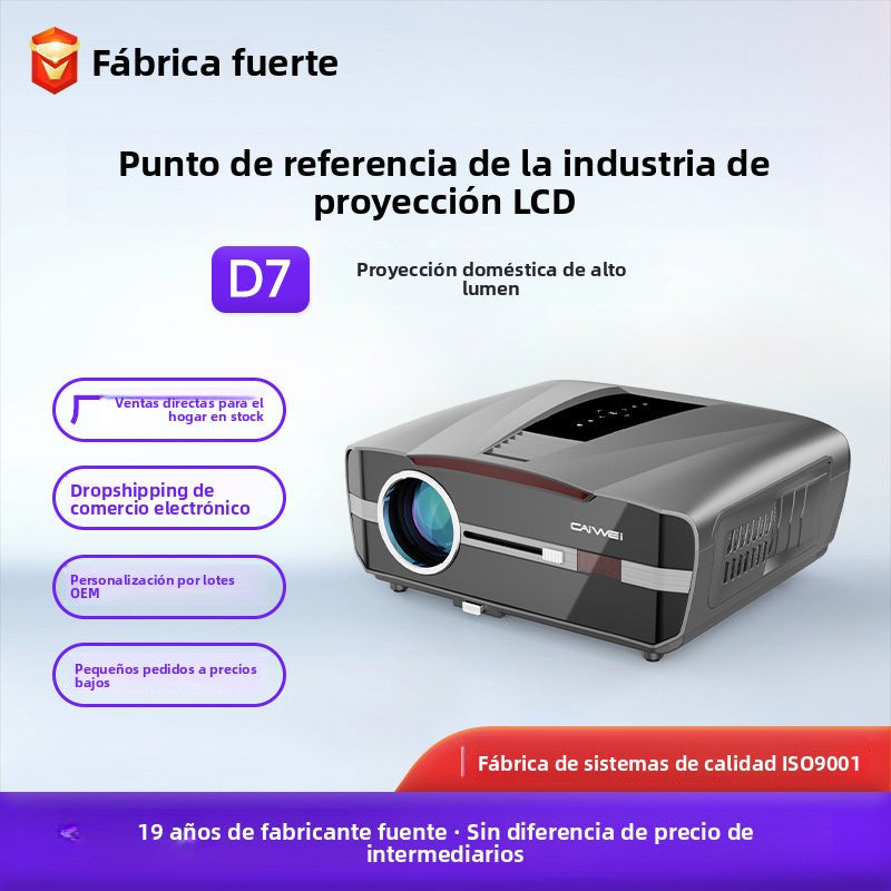 2025 D7 High-Definition Home Projector with Voice Control for Bedroom and Home Theater