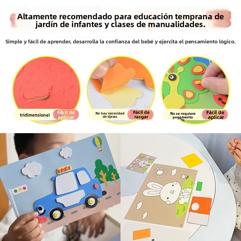 Manualidades Educativas con Pegatinas 3D para Niños – Dinosaurios y má diseños