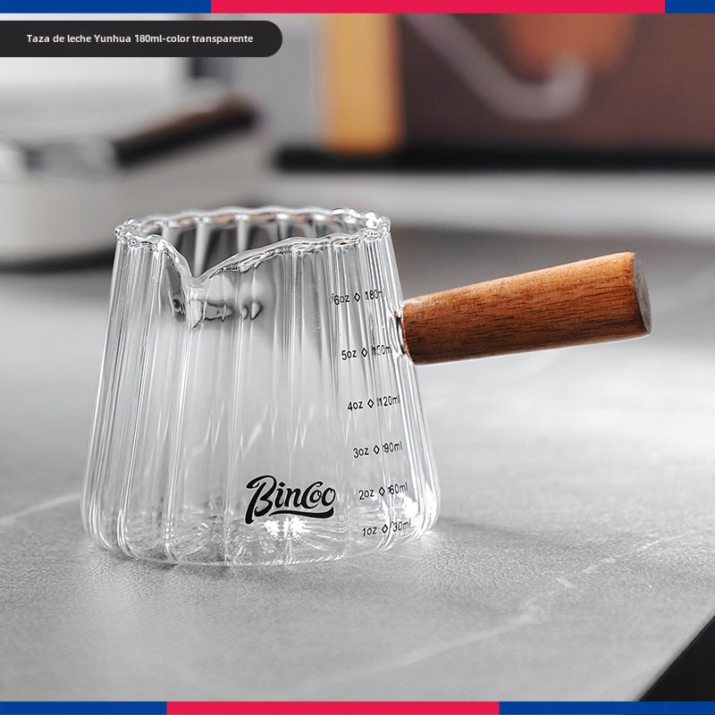 Taza de Medición Bincoo: Jarra de Café de Borosilicato con Escalas para Espresso y Onzas