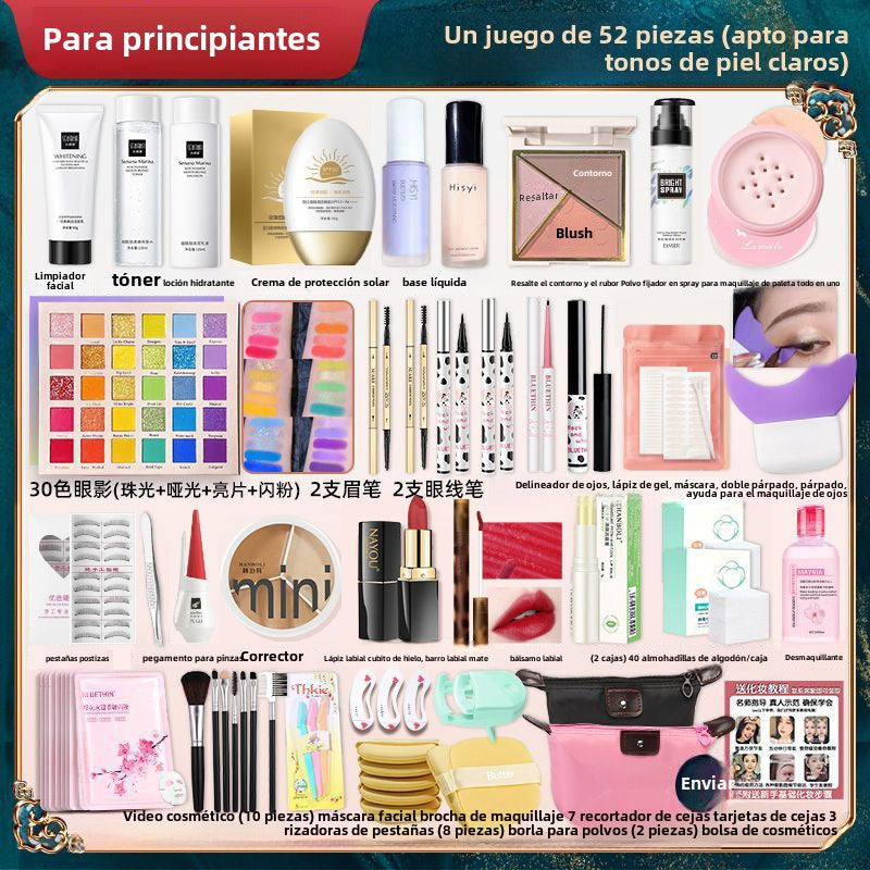 Kit de Maquillaje para Estudiantes: Set Completo de Maquillaje, Resistente al Agua y al Sudor, Ideal para Principiantes