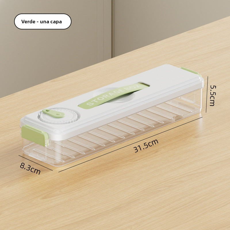 Caja de almacenamiento para dumplings congelados: recipientes de grado alimenticio para nevera y organización