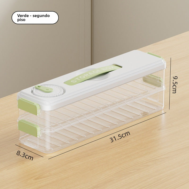 Caja de almacenamiento para dumplings congelados: recipientes de grado alimenticio para nevera y organización