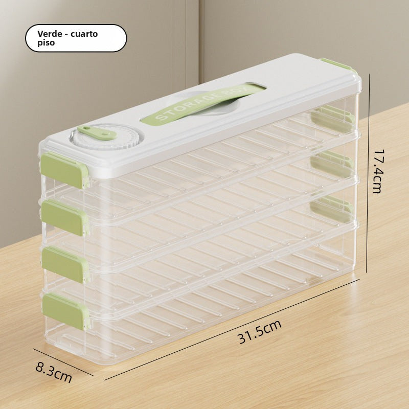 Caja de almacenamiento para dumplings congelados: recipientes de grado alimenticio para nevera y organización