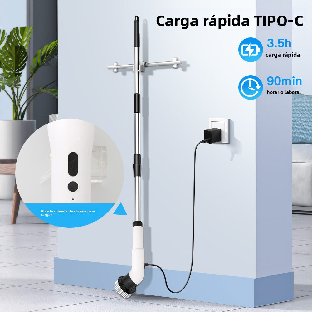 Electric Multifunctional Cleaning Brush with Extendable Handle for Kitchen and Bathroom