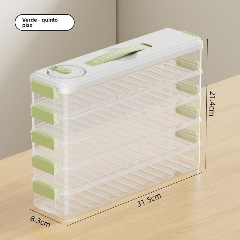 Caja de almacenamiento para dumplings congelados: recipientes de grado alimenticio para nevera y organización