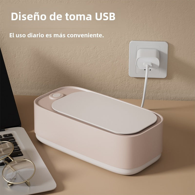 Limpiador Ultrasónico Portátil para Gafas y Joyas: Mini Dispositivo de Limpieza por Ultrasonidos para Lentes, Lentes de Contacto y Accesorios