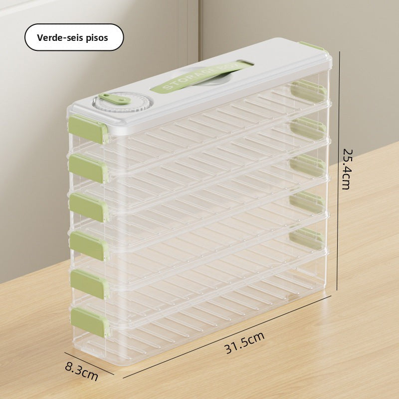 Caja de almacenamiento para dumplings congelados: recipientes de grado alimenticio para nevera y organización