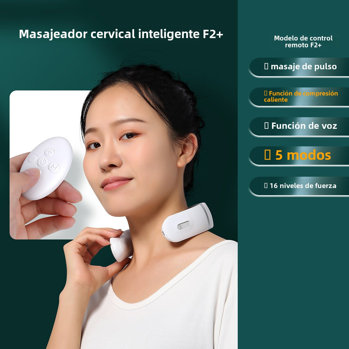 Masajeador de Cuello Portátil con Calor – Dispositivo Cervical Recargable para Aliviar Tensión y Dolor