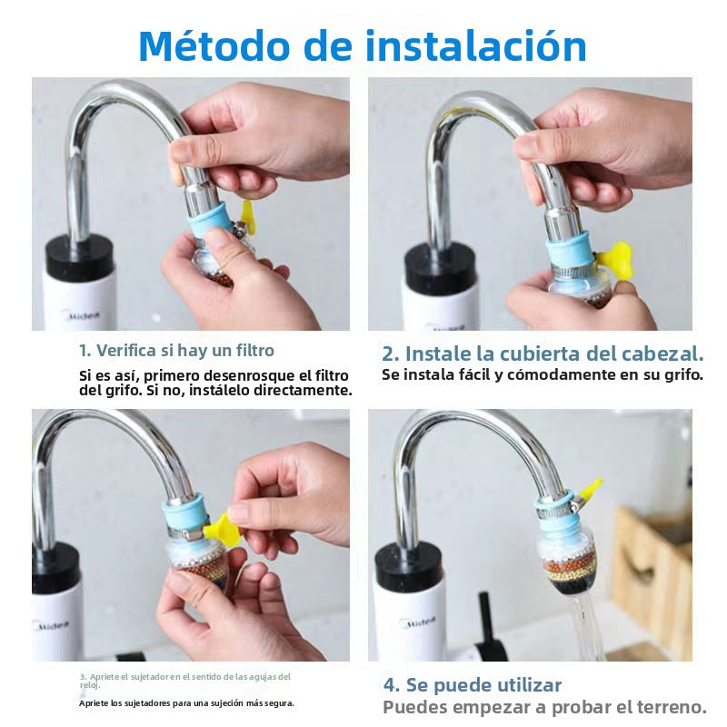 Filtro de Grifo Universal para Cocina – Purificador de Agua con Carbón Activado y Minerales