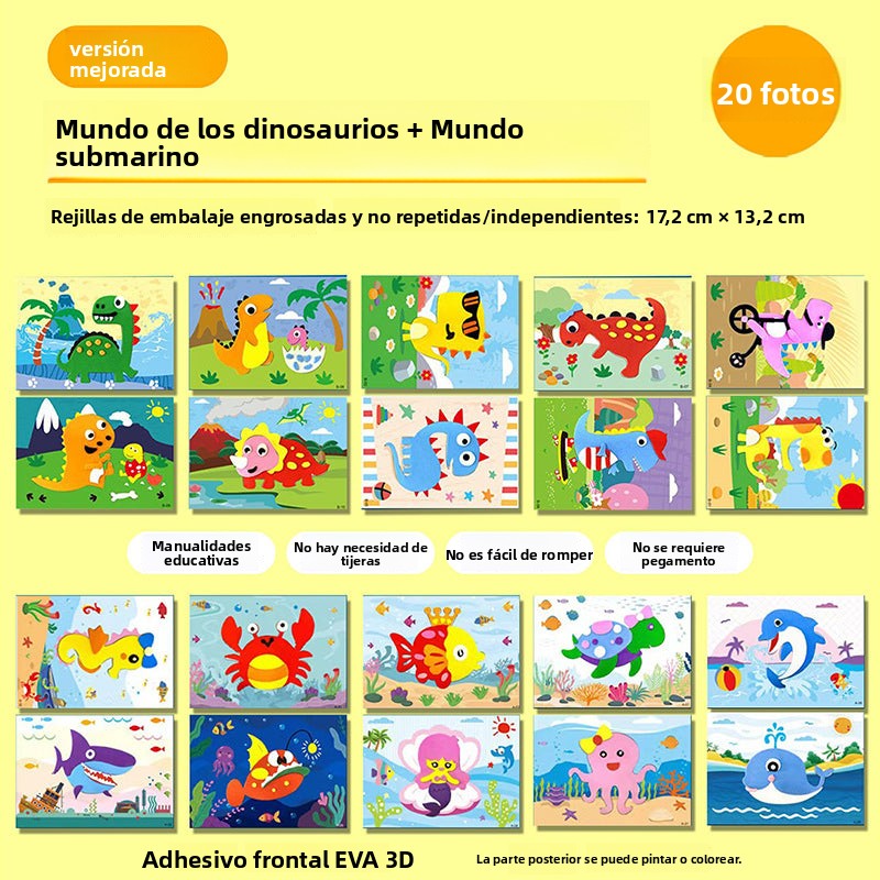 Actividades Creativas para Niños con Pegatinas 3D