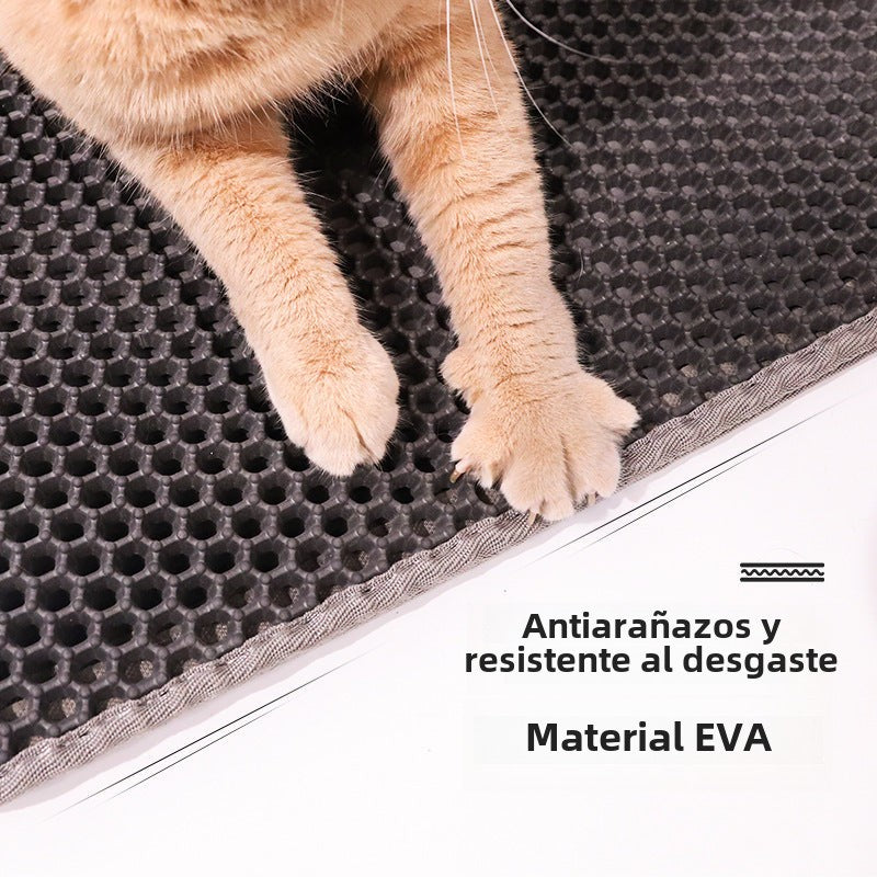 Tapete Atrapa Arena para Gatos: Alfombra Doble Capa Antiderrame para Arenero