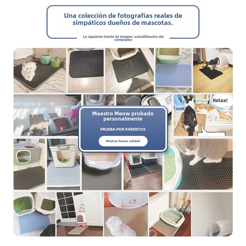 Tapete Atrapa Arena para Gatos: Alfombra Doble Capa Antiderrame para Arenero