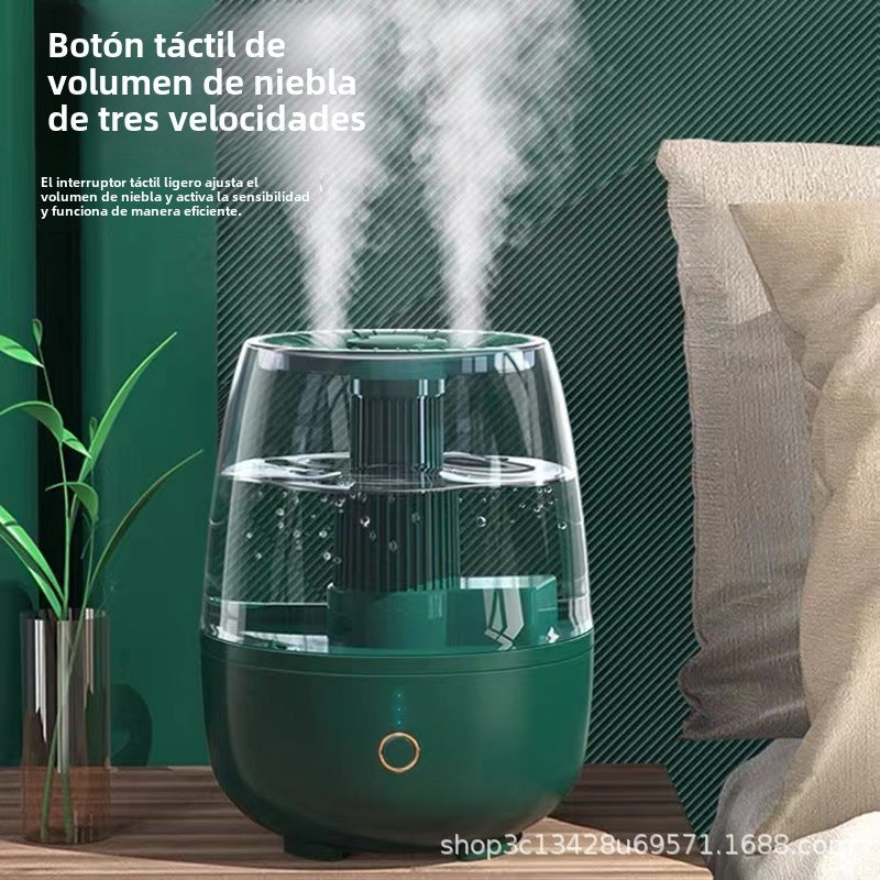Humidificador de Gran Capacidad para Oficina y Hogar: Mini Humidificador de Escritorio con Doble Pulverización y Purificación de Aire