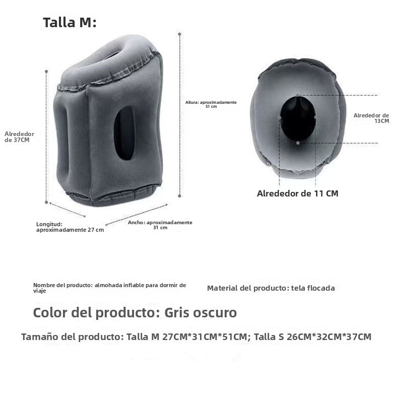Almohada Inflable De Viaje Para Mesa O Piernas – Descanso En Oficina Y Transporte
