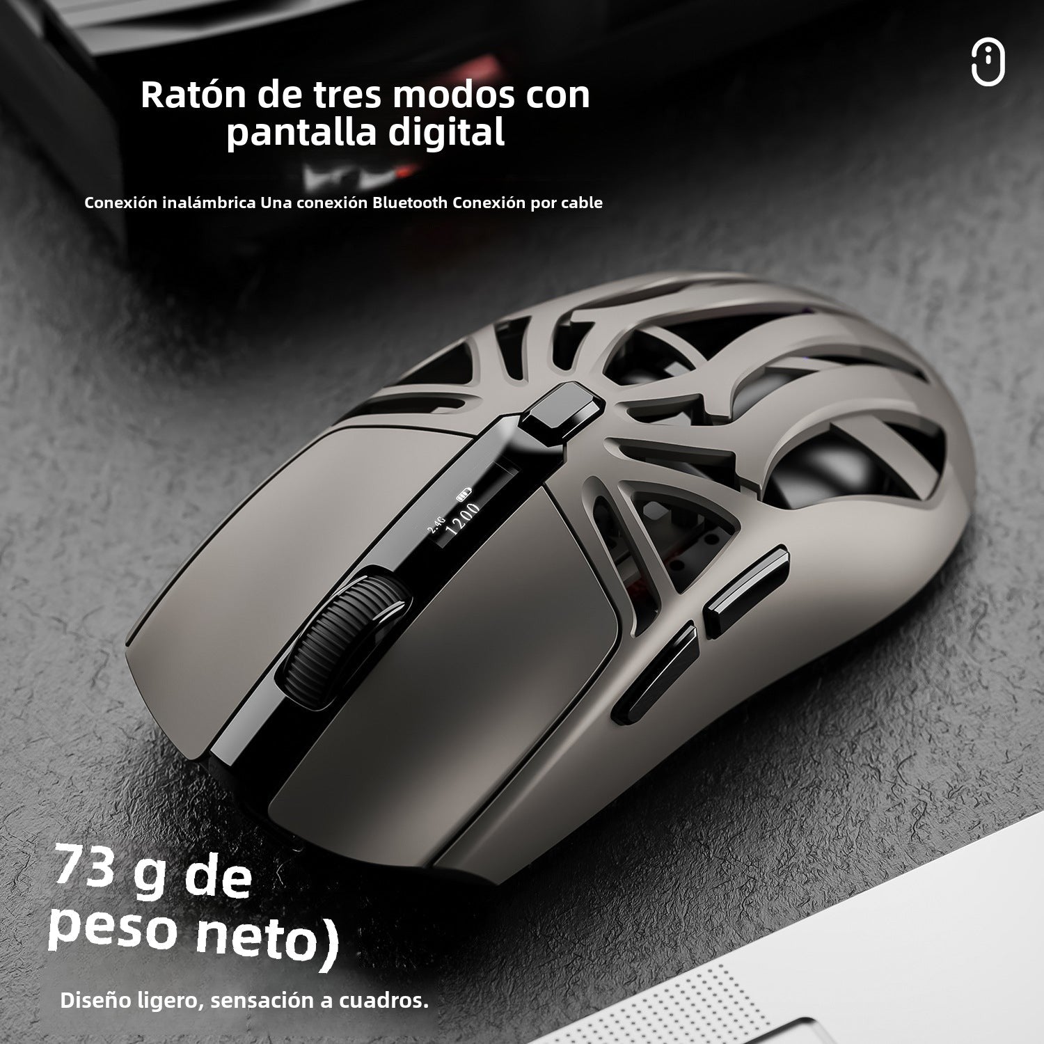 Ratón SMAILWOLF RS8: Bluetooth, inalámbrico, tres modos, ligero, ideal para gaming y oficina