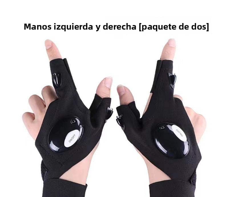 Guantes Con Luz LED Para Pesca Nocturna Y Reparaciones Mecánicas – Iluminación Portátil