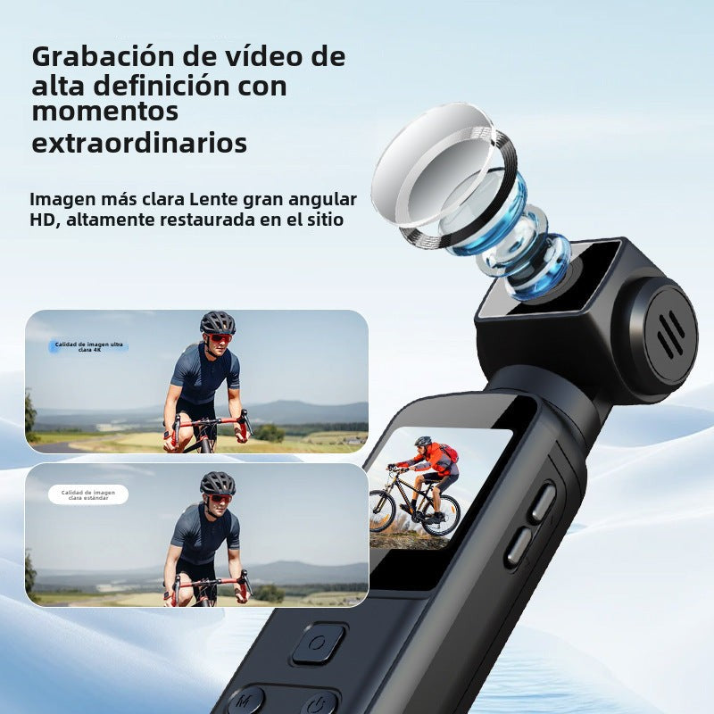 Cámara de bolsillo 4K HD: Antivibración, Mini, Portátil, Ideal para Deportes y Ciclismo