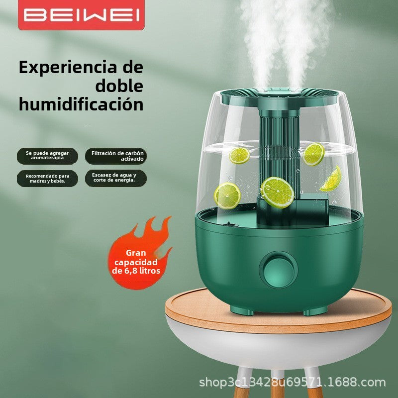 Humidificador de Gran Capacidad para Oficina y Hogar: Mini Humidificador de Escritorio con Doble Pulverización y Purificación de Aire