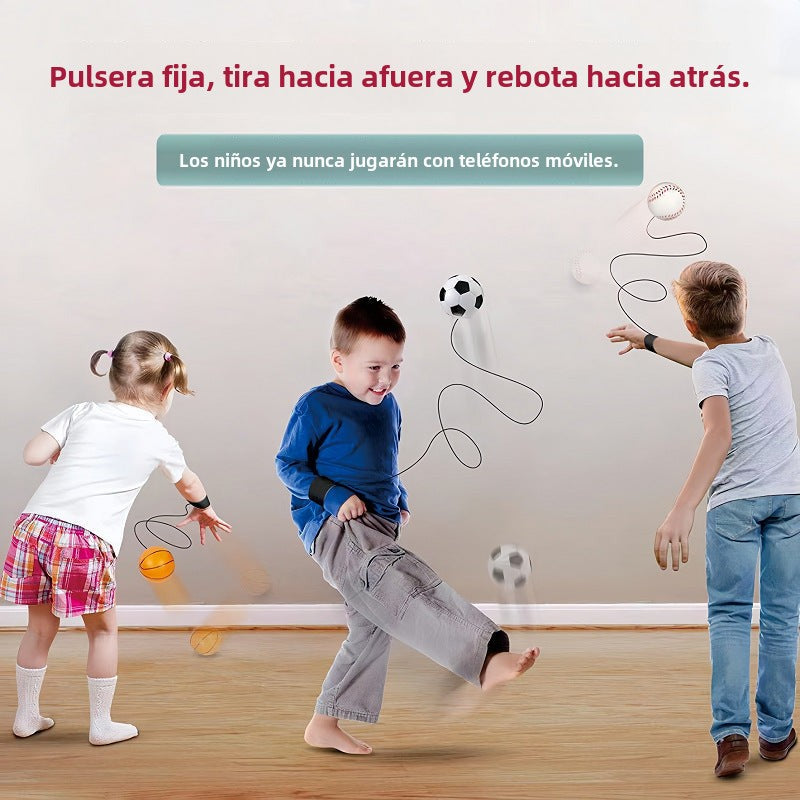 pelota de reacción con cuerda muñeca coordinación reflejos niños