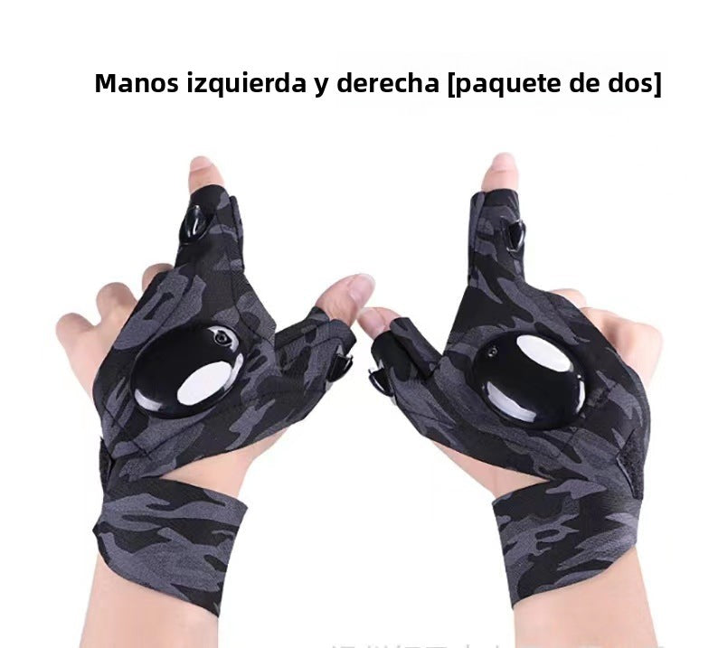 Guantes Con Luz LED Para Pesca Nocturna Y Reparaciones Mecánicas – Iluminación Portátil