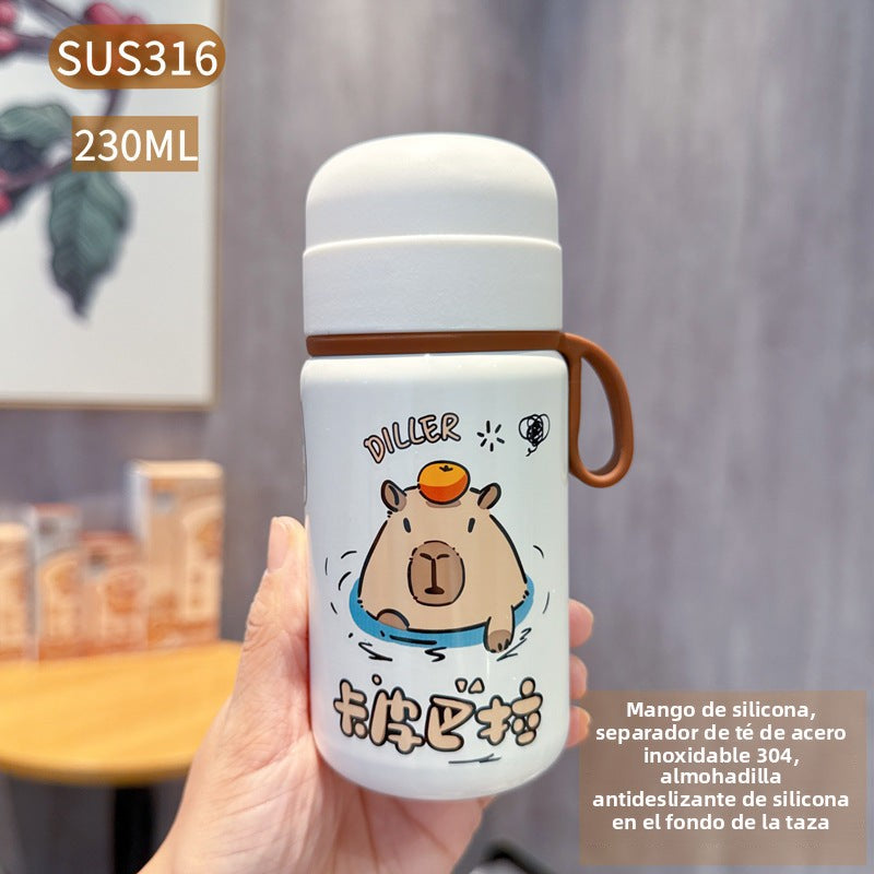 Termo de Acero Inoxidable con Accesorios de Capibara en Múltiples Modelos y Capacidades