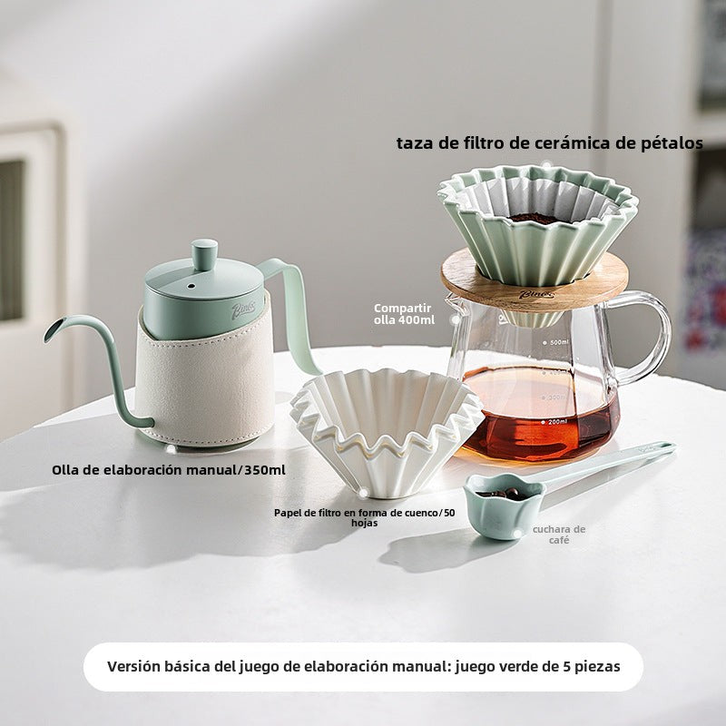 Juego de Cafetera Bincoo: Tetera de Válvula Fina para Preparar Café Americano en Casa