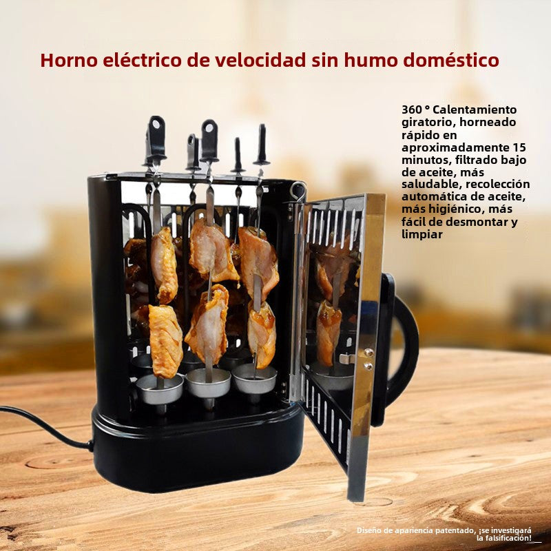 Barbacoa Eléctrica Sin Humo – Asador Rotativo Automático para Carne y Brochetas