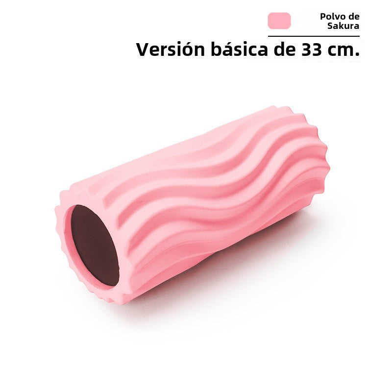 Rodillo de Espuma EVA Camuflado con Diseño de Dientes de Lobo: Cilindro de Masaje Hueco para Relajación Muscular y Yoga