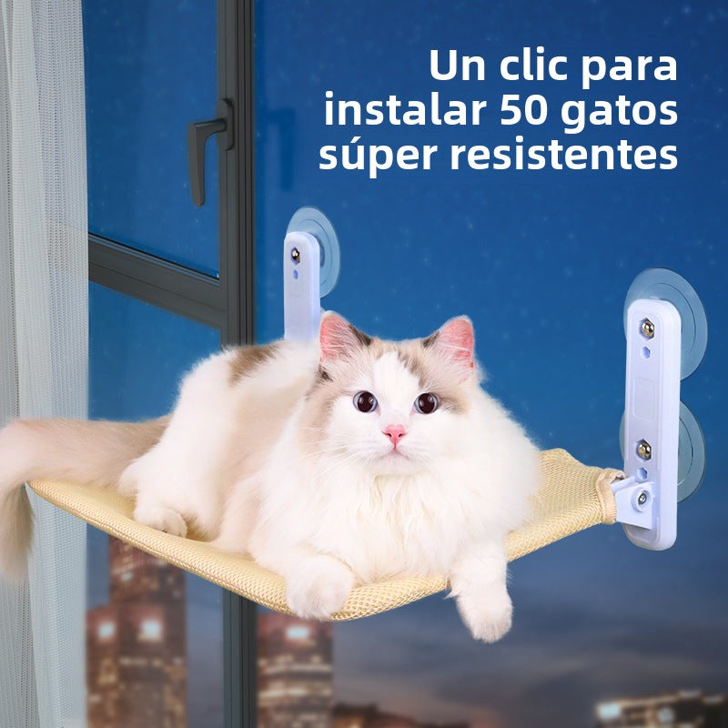 Hamaca para Gatos con Ventosas: Cama Colgante Plegable para Ventana