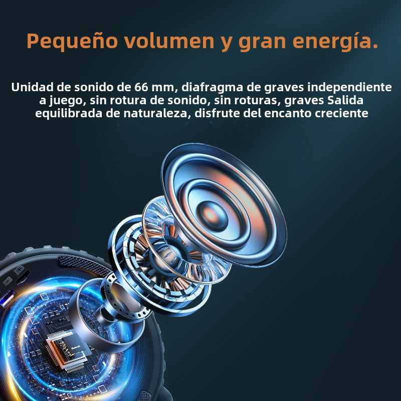 Altavoz Bluetooth portátil: Subwoofer multifuncional con tarjeta, ideal para exteriores